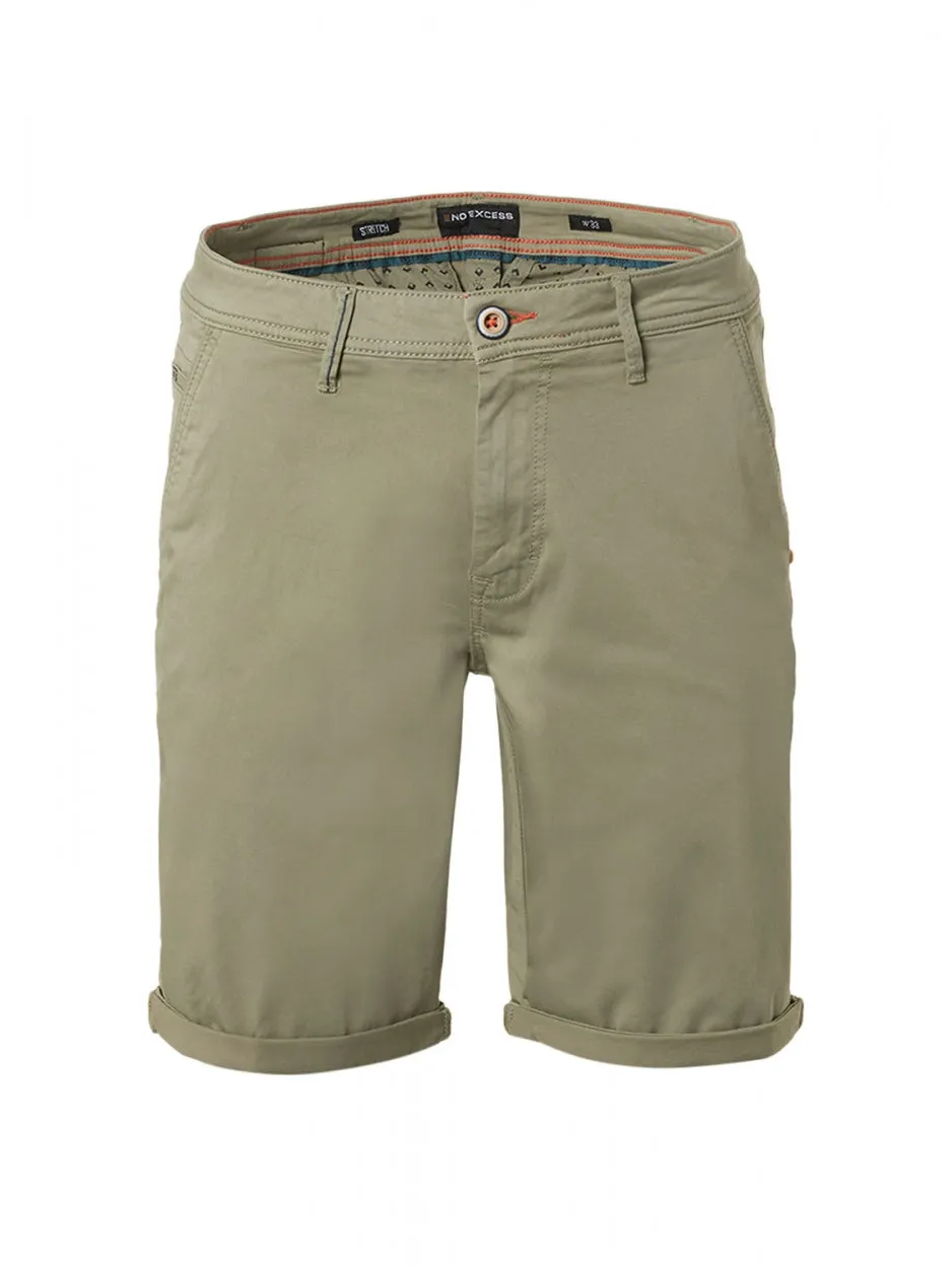 Short Chino Garment Dyed Twill Stretch | Smoke Green