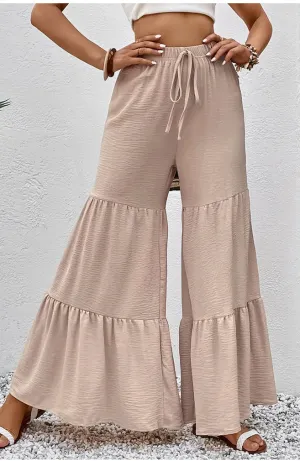 Tiered wide leg pants