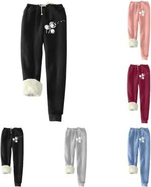 Women's Warm Lined Athletic Sweatpants High Waisted Jogger Pants Fleece Lined Winter Thicken Outdoor